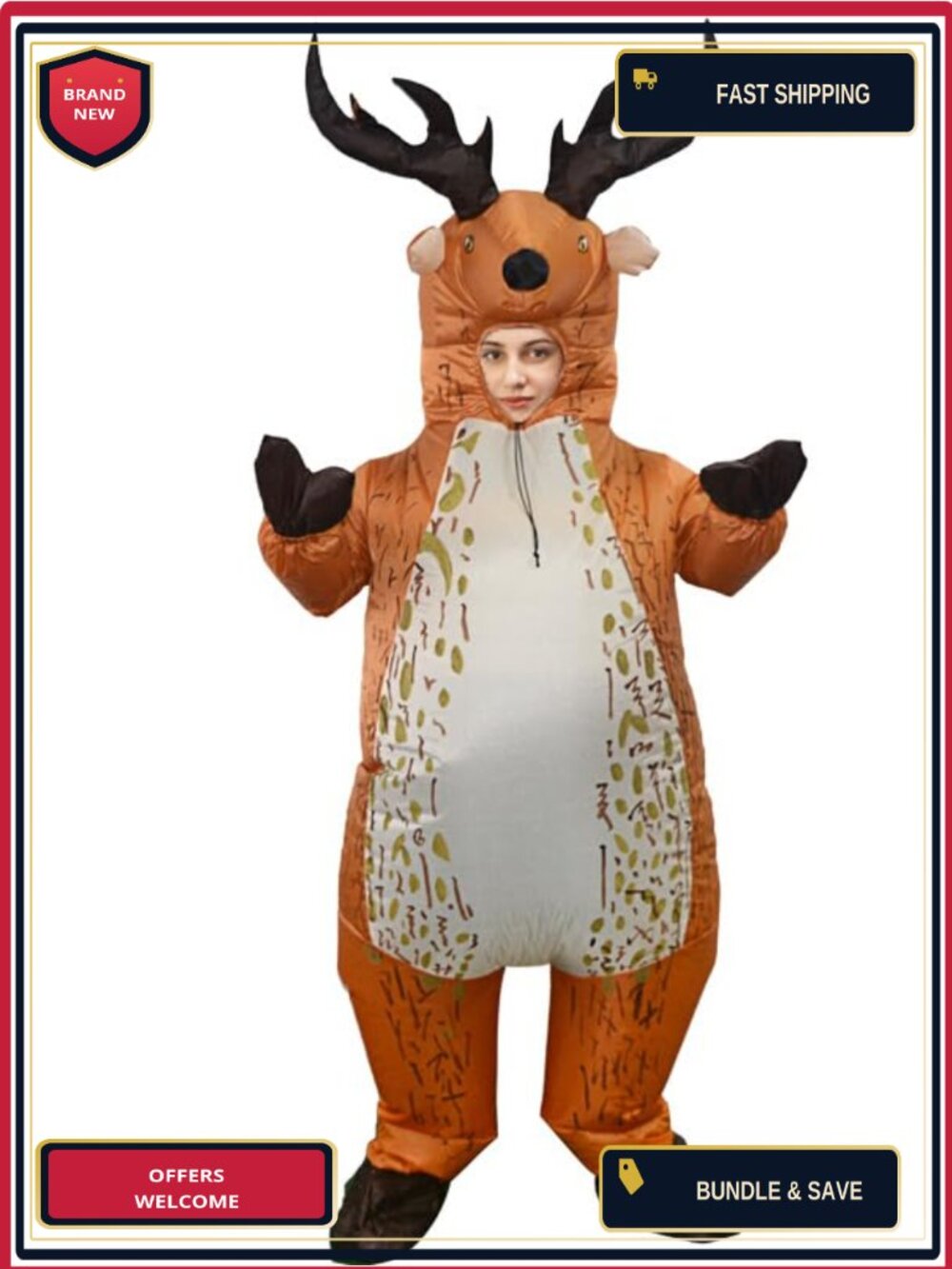 Adult Inflatable Reindeer Costume Full Body Suit Funny Party